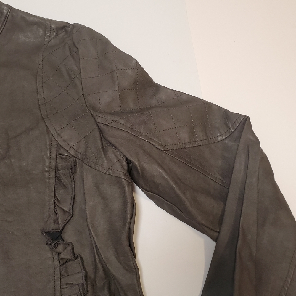 Vanity Women's Grey Faux Leather Jacket Size Large - Picture 5 of 10